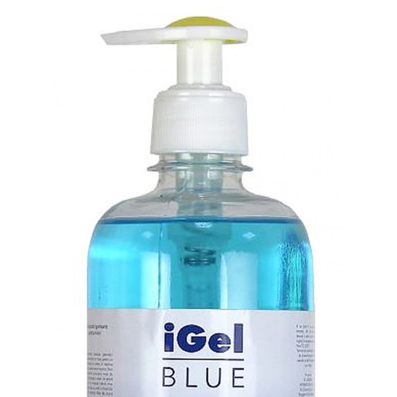 iGel Blue gel antibacterian pentru maini, flacon 500 ml, cu pompita