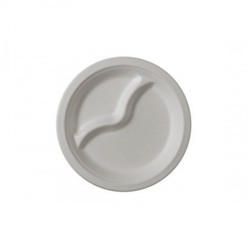 Farfurii trestie bio 2 comp 23 cm, 50 buc/set